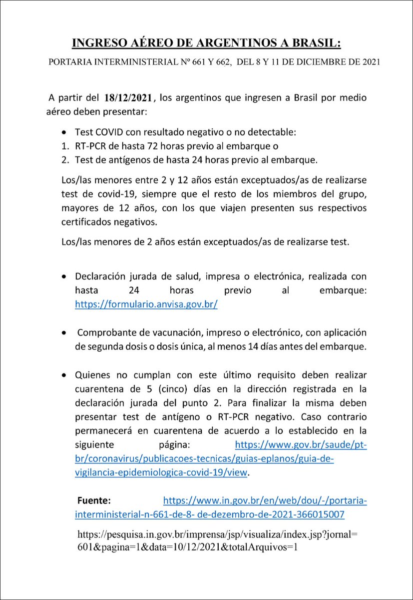 🚨#AHORA | Brasil posterga la apertura de la frontera terrestre hasta el sábado 18 de diciembre

📌El embajador argentino en ese país, <a href="/danielscioli/">Daniel Scioli 🇦🇷</a>, informó que es por “razones técnicas y logísticas”