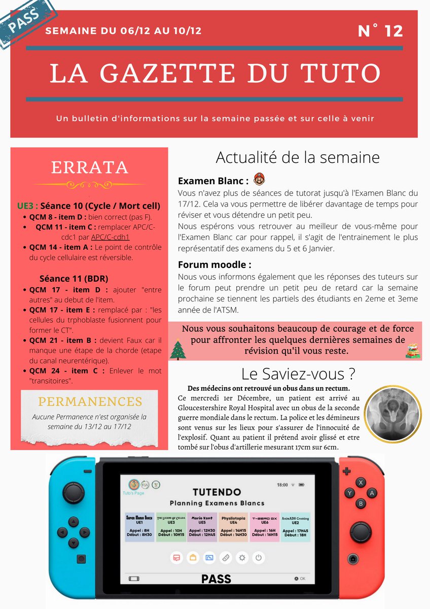 [GAZETTE DU TUTO N°12]

Hello ! ❄

Voici les dernières gazette de ce semestre !
Nous espérons que le format vous a plu, et que vos dernières séances se sont bien passées.

Bon courage pour vos révisions ! ✨