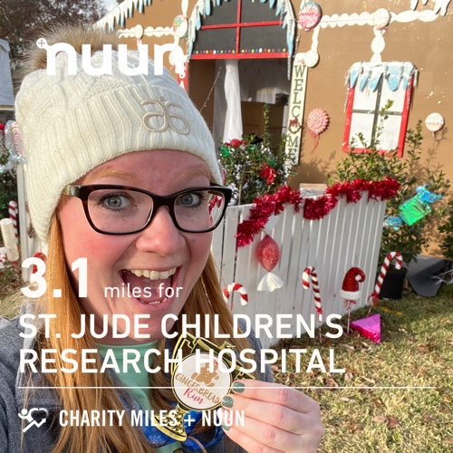 MissRichmond7's tweet photo. 3.1 @CharityMiles for @StJude at the Gingerbread Run sponsored by @nuunhydration. Join the #muuvment! #nuunlife #gingerbreadrun #hebrews121 https://t.co/zB4vcp7PRK