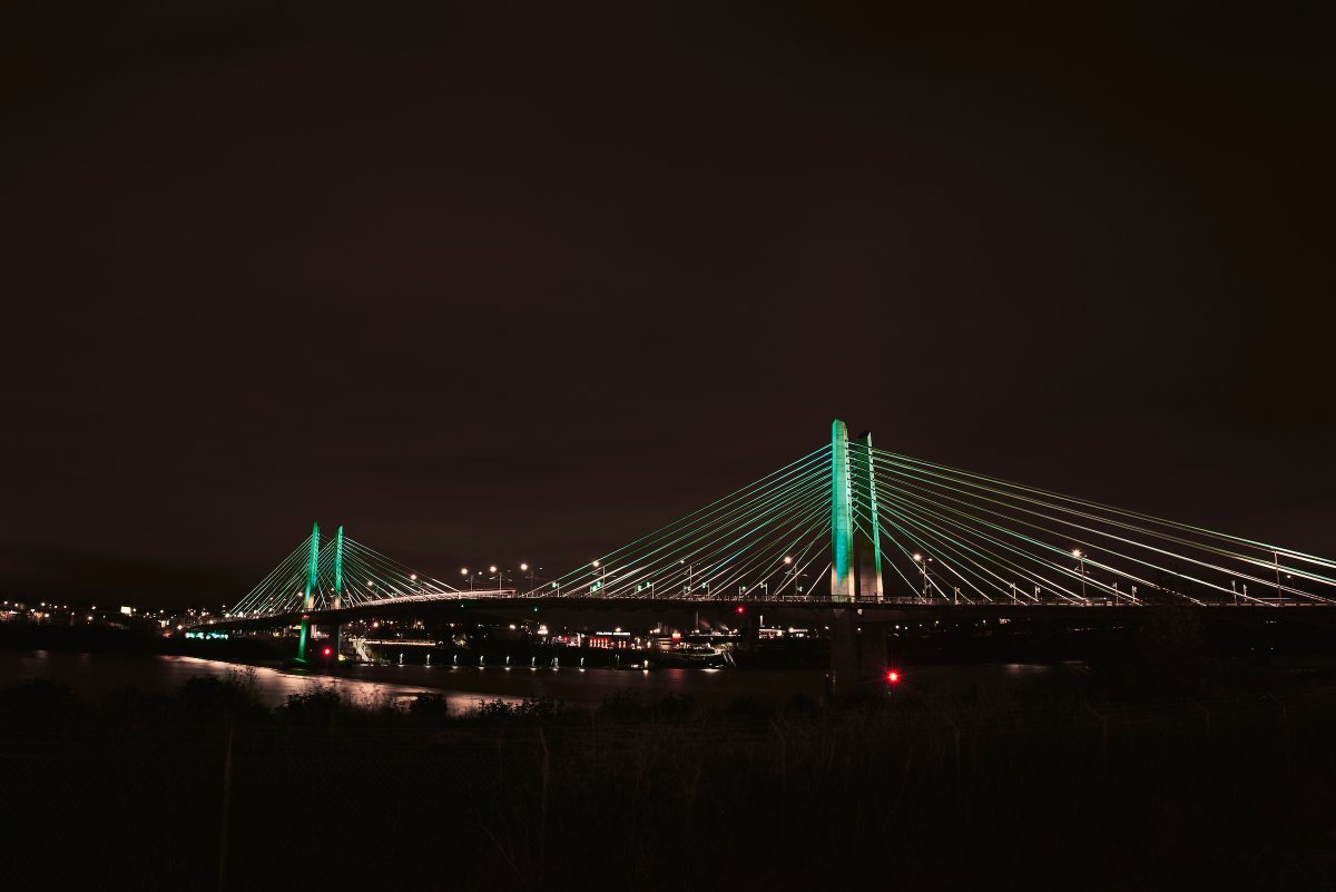 TimbersFC's tweet photo. Lit up the city green and gold last night. #MLSCup #RCTID https://t.co/uklSP2SyDB