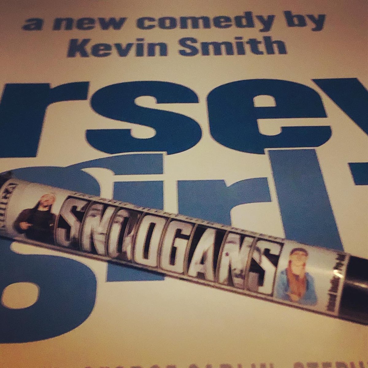 They say never meet your heroes kids but in this case my hero was reborn. I had this #JerseyGirl poster up for inspiration as I raised my son alone.  @thatkevinsmith kept me going strong then and he continues to do so to this day. Thx @stashstudiocity for the assist. #KevinSmith
