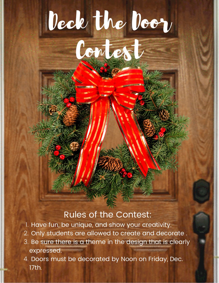 CaldwellMiddle's tweet photo. Parents, our students are currently working to Deck the Doors of their classroom for our Door Decorating Contest. We are anxious to share the final designs and have you vote on them. More info to come! ❤️💚 https://t.co/5ZABU4fwLB