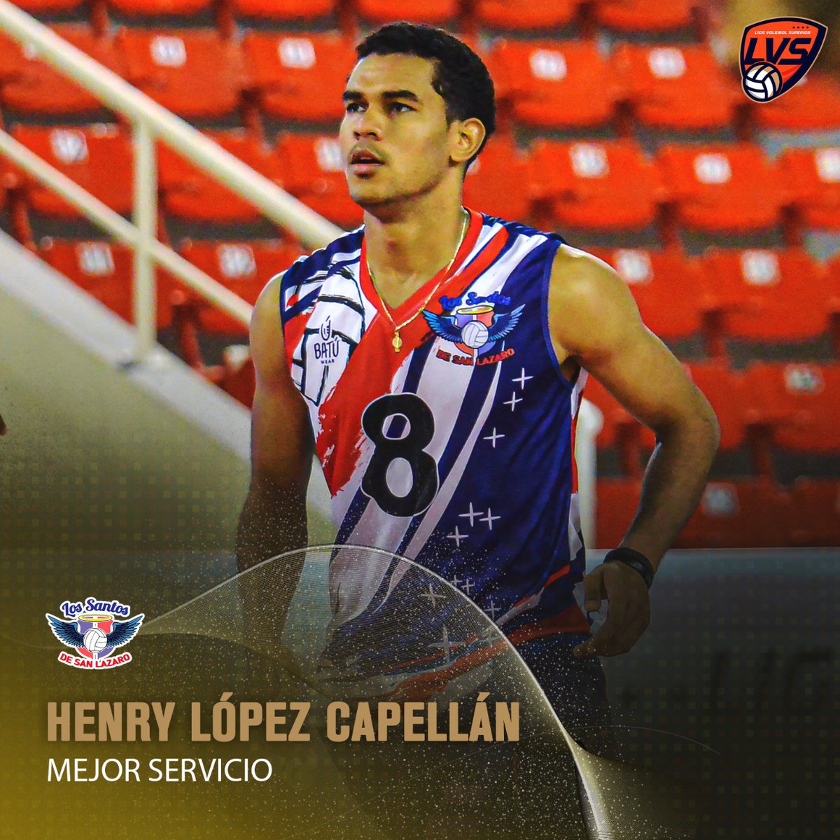 Henry López Capellán, de #LosSantosSL, se lleva el reconocimiento como el MEJOR SERVICIO del torneo 2021 de la Liga de Voleibol Superior (LVS). ¡Felicidades! #LVS2021 #VolvioLaLiga #VoleibolDominicano #LVSMasculino #PremiosLVS