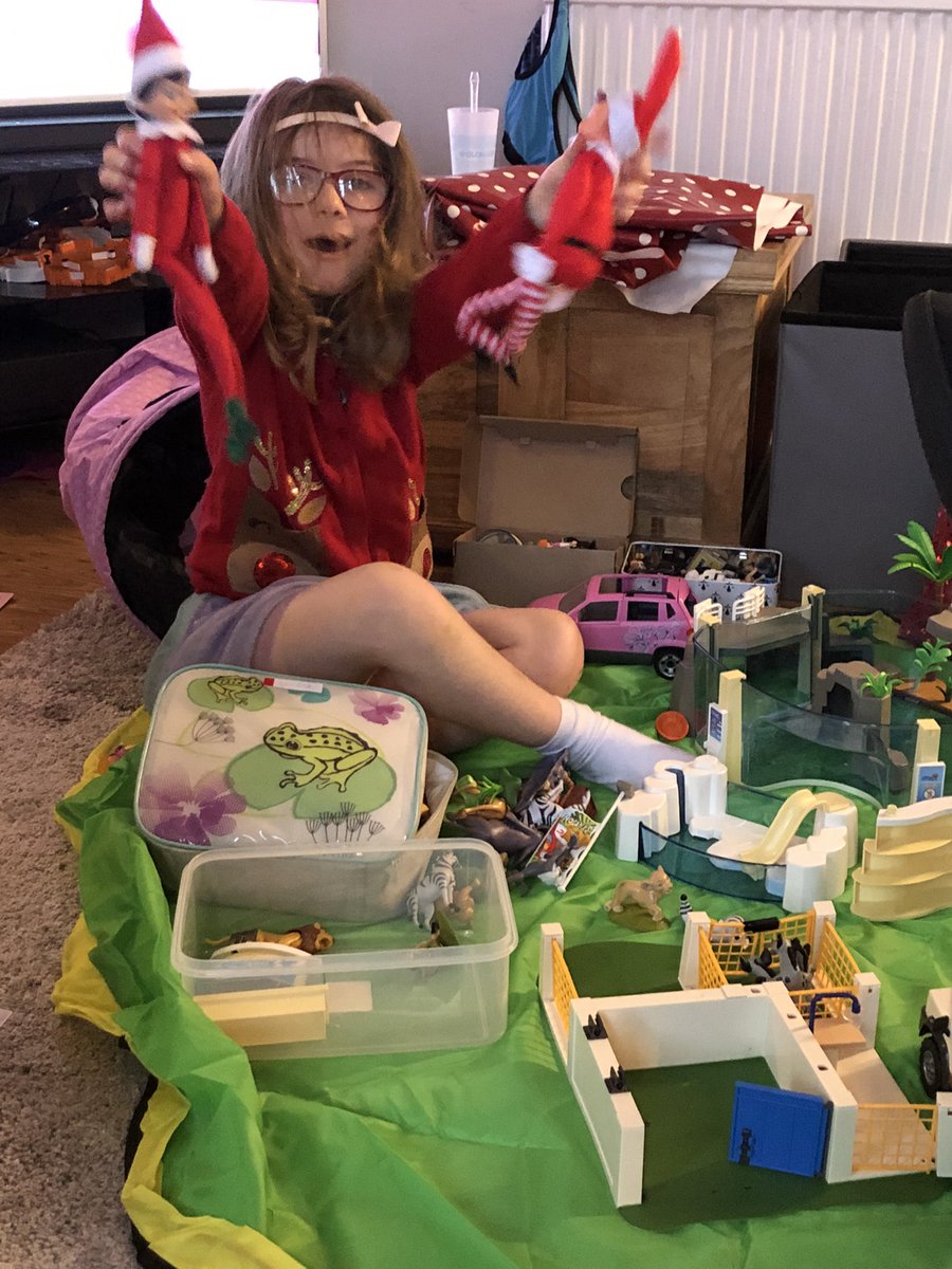 Mrs_Brake's tweet image. If you have a child who is desperate to touch their elves, and you need a few minutes of peace, here’s a magic spell I made up to protect the elves. Daughter’s day is now made, and I can wrap some presents while they are all playing! #elfontheshelf