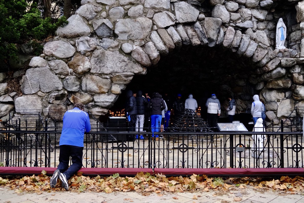 We are devastated this morning seeing the images of what has happened in Western Kentucky and across our state. We cannot imagine what you are going through. We stopped by the Grotto on the way to shootaround to pray for everyone affected by last night. You are in our hearts.