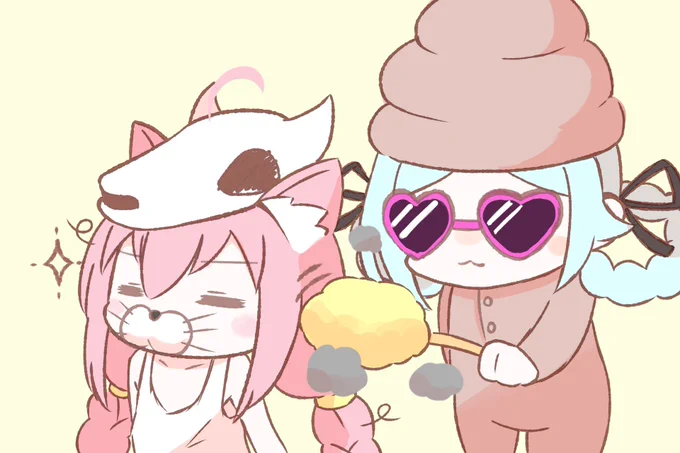 #ひなたとイオリン わちゃわちゃ仲良しで楽しかったです これは埃を払ってくれる茶色い妖精さん #イオリの森美術館 #ルーブルひなた 
