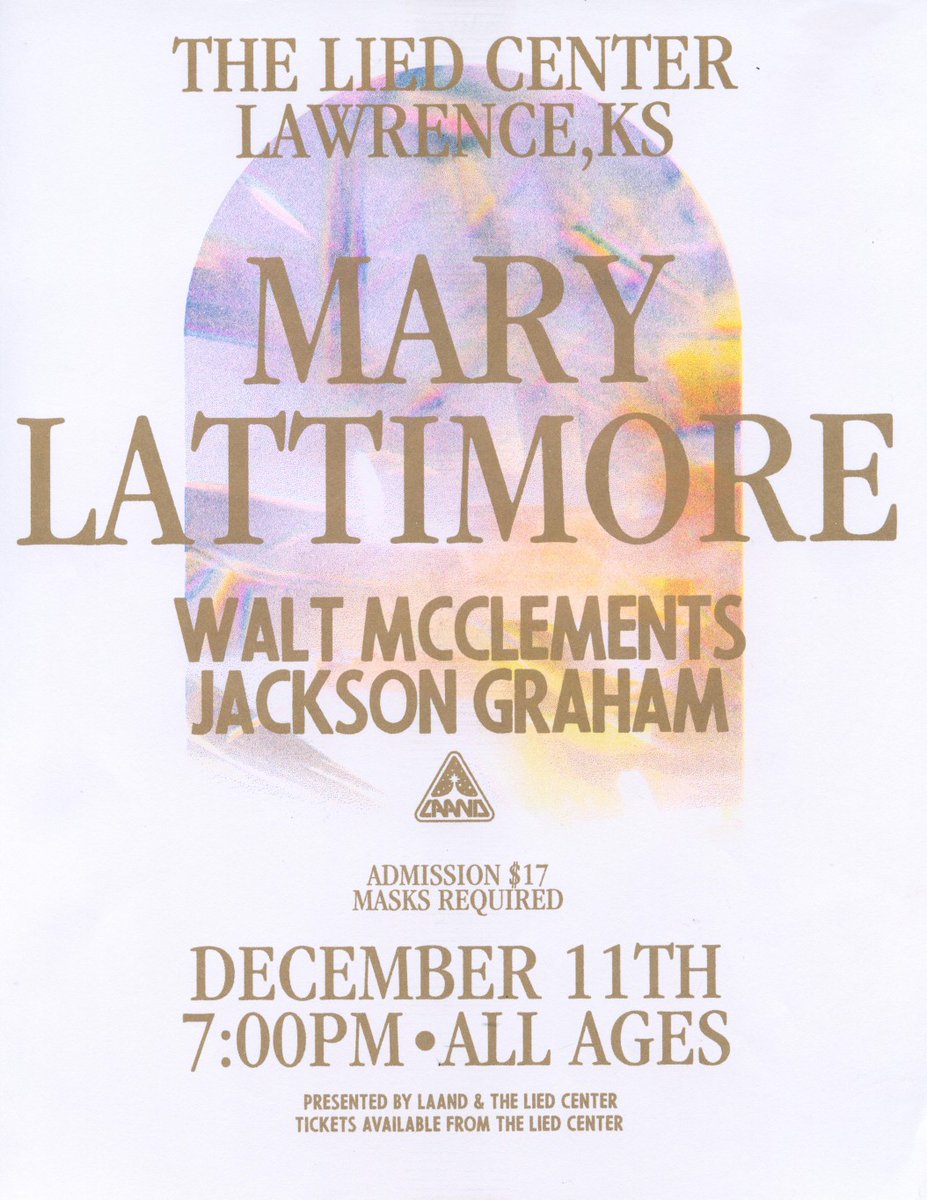 LAANDks's tweet photo. TONIGHT!

LAAND presents a seated GA show at the @liedcenterks Pavilion

@marylattimore 
@lonesomeleash 
@jacksongraham_ 

There should be tickets available at the door.

Buy 'em right here if you want to be sure: https://t.co/z15sfn07zx

See ya tonight for a heady, mellow time! https://t.co/xS4RQcz7OJ
