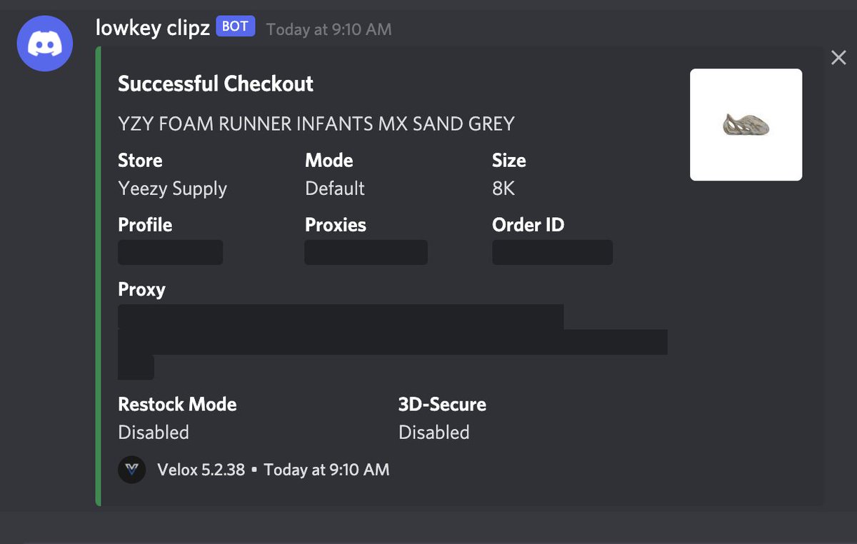 ILL (@iv_lowkey) on Twitter photo First success on YS! S/o
CG: @starters_square <a href="/Success_by_SS/">Starter's Square Success</a>
Bot: <a href="/VeloxBots/">Velox</a>
Mails: @BreadSupply <a href="/Accessproxies/">Access Proxies</a>
Proxy: <a href="/mushroomproxy/">Mushroom Proxy</a> First success on YS! S/o
CG: @starters_square <a href="/Success_by_SS/">Starter's Square Success</a>
Bot: <a href="/VeloxBots/">Velox</a>
Mails: @BreadSupply <a href="/Accessproxies/">Access Proxies</a>
Proxy: <a href="/mushroomproxy/">Mushroom Proxy</a>