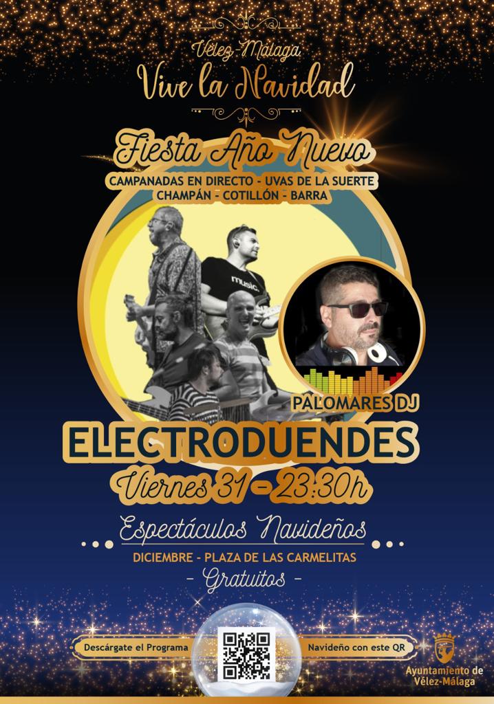 #VélezMálagaViveLaNavidad 🎄⛄🎅
✔️ Esta nochevieja os esperamos a tod@s en la plaza de las Carmelitas con las uvas preparadas para vivir las campanadas y una gran fiesta de año nuevo.🍇🎆🎉🎊🍻🥳
🗓️ 31 de diciembre
🕒 23:30 h.
ℹ️Toda la programación  Velezmalagavivelanavidad.com❗