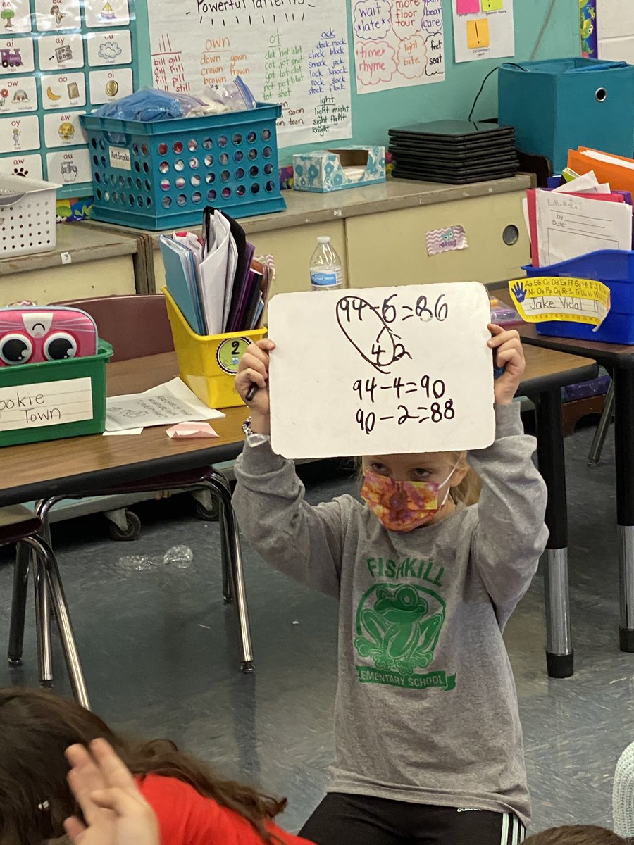 CCorcoran80's tweet photo. Another great live lesson with @gregtangmath. These Ss learned that subtracting is a piece of cake when they use the make 10 strategy. Thanks for continuing to help us develop a love of math. @tang_math @WCSDEmpowers @FishkillFrogs @SammonSTEAM @KoehlerTara https://t.co/ibypDRpc3u