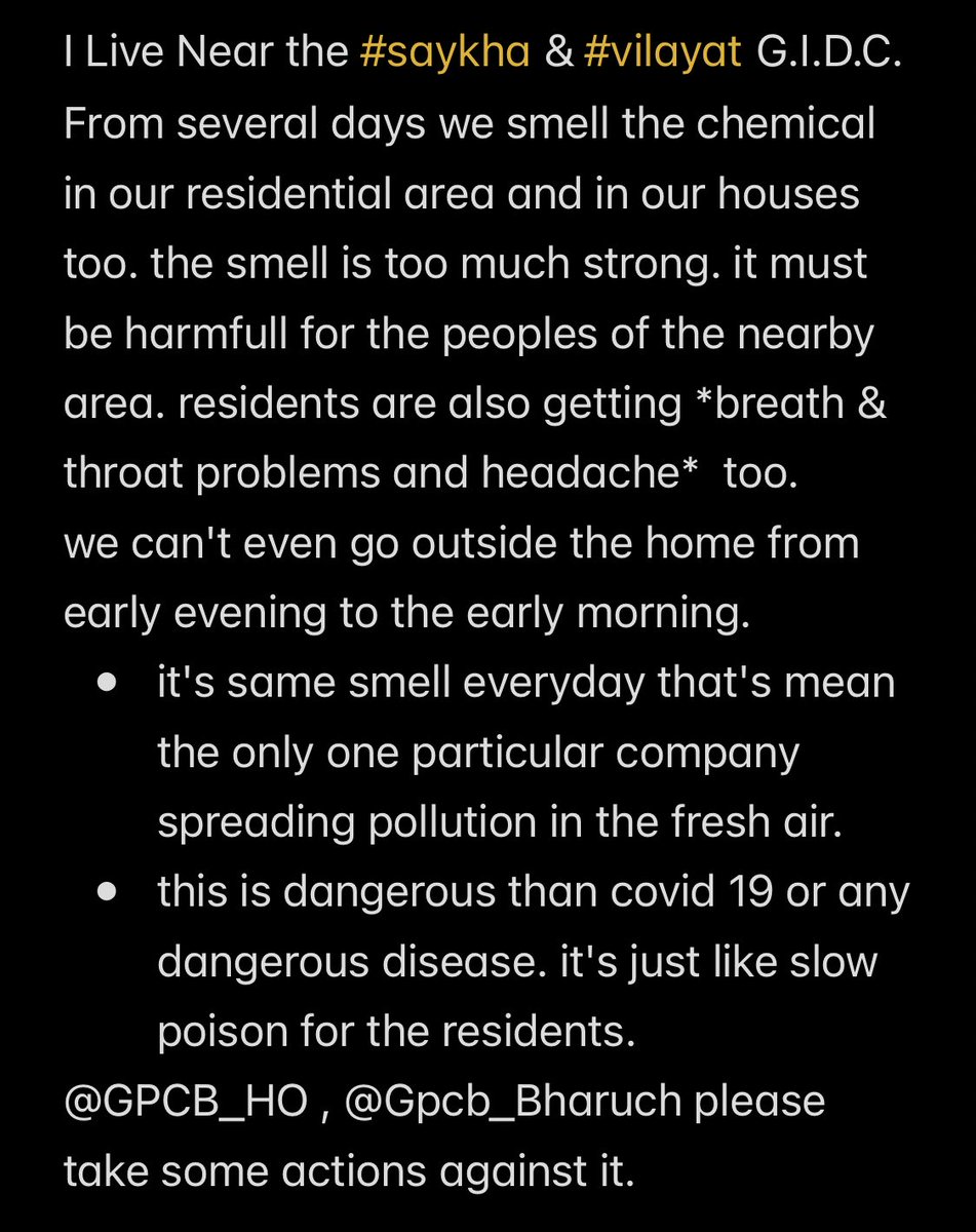 Patel6Harsh's tweet photo. @GPCB_HO @Gpcb_Bharuch i'm requesting you to take some serious actions who do air pollution and water pollution near saykha and vilayat GIDC.
#stopairpollution #airpollutiom
#waterpollution #gidc #gpcb
#gujarat #india https://t.co/v8LQHK9sFF