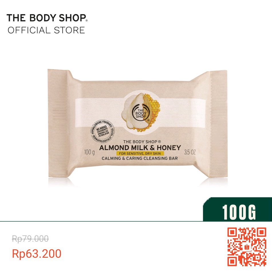 AdzillaShop's tweet image. Temukan The Body Shop Almond Milk &amp;amp; Honey Soothing &amp;amp; Caring Cleansing Soap Bar 100gr dengan potongan 20%! Hanya Rp63.200. Dapatkan segera di Shopee! shp.ee/7shzpb5 #ShopeeID
