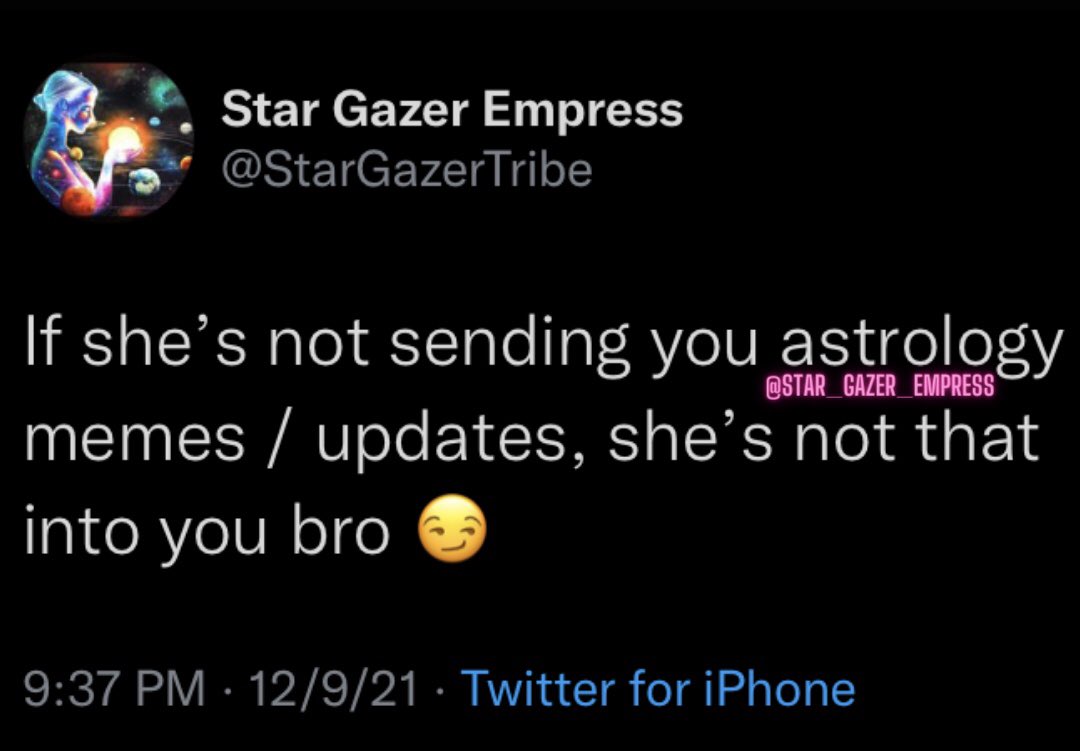 StarGazrEmpress's tweet photo. Is she even that into you bro? 😅
.
#StarGazer #Empress #Goddess #LoveIsland #Love #attraction #TimeToAlign💫 https://t.co/TuWM0zXeem