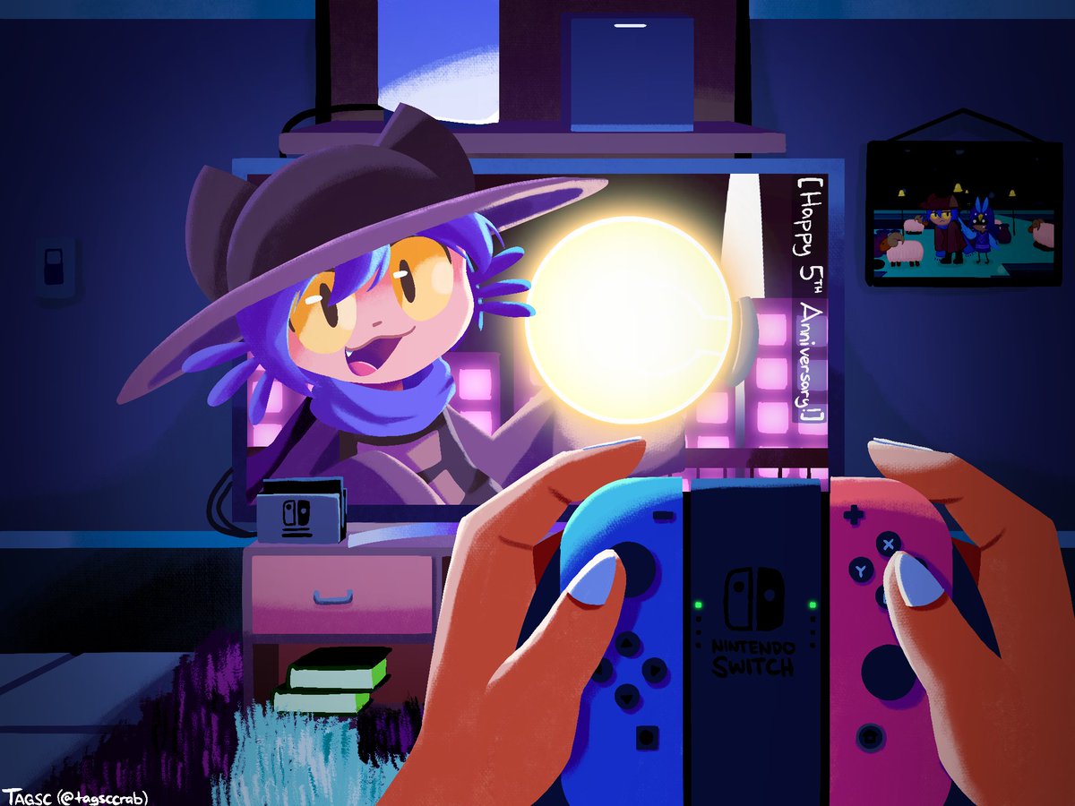 tagsccrab's tweet photo. How cool would it look like to see Niko in a large screen TV? Happy 5th Anniversary, Oneshot! #OneShotGame #OneShot https://t.co/dvLIUm3MTi