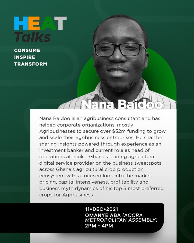 _HeatTalks's tweet photo. “When you hear about farming, don’t just think primary production.”
-Nana Baidoo @esoko
🗣Welcome to HEAT TALKS
#heattalks #consume #inspire #transform #HeatTalksLiveEvent https://t.co/afCsyvcVWt