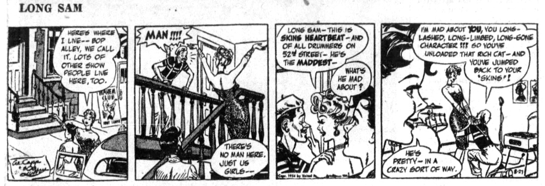 thereallongsam's tweet photo. “I’m mad about YOU, you long-limbed, long-lashed, long-gone character!! So you’ve unloaded that rich cat — and you’ve jumped back to your ‘Skins’!”
08/27/1954
#longsam
#comics https://t.co/JcsWyTh82B