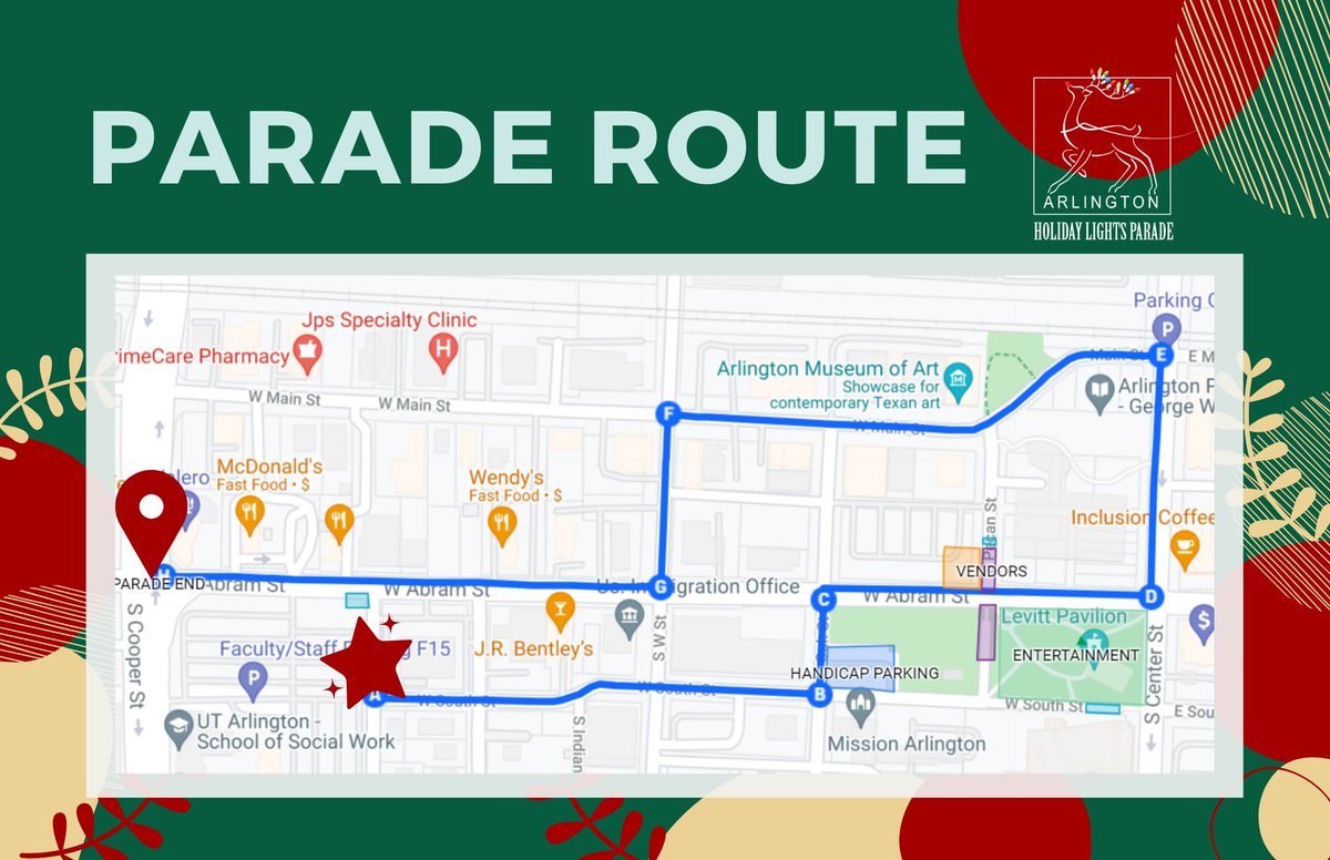 LightsParade's tweet photo. Find your spot along the parade route,
grab a hot drink at @LevittArlington, and get ready for
this beloved tradition!

Expect road closures beginning at 3:00 pm!

#AHLP2021 #ahlp #dtarlington #arlingtontx #holidays
#holidayseason #holidayparade https://t.co/fLjcN2d9hj