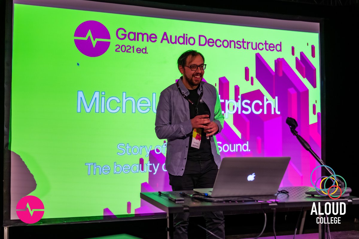 aloudverona's tweet photo. Last talk of this incredible day: @M_Postpischl is explaining to us the secrets of textures and small sounds, their many nuances, aspects and possibilities.
#GAD2021 #GameAudioDeconstructed
#LaCulturaAlzaLaVoce https://t.co/QVlMlZWhCX