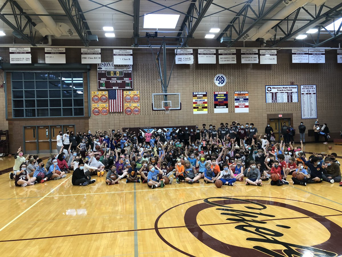 Okemos hoops clinic, over 200 kids. A great morning!