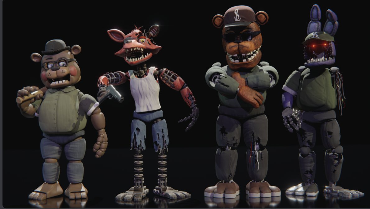 RoosterTime's tweet image. FNaF x Rockstar Games