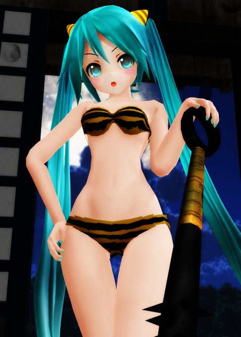 初めて作った寅ビキニがミクさんで初めて作ったバニガがGUMIさんだったから。2枚とも古い画像で見るのも恥ずかしいw 