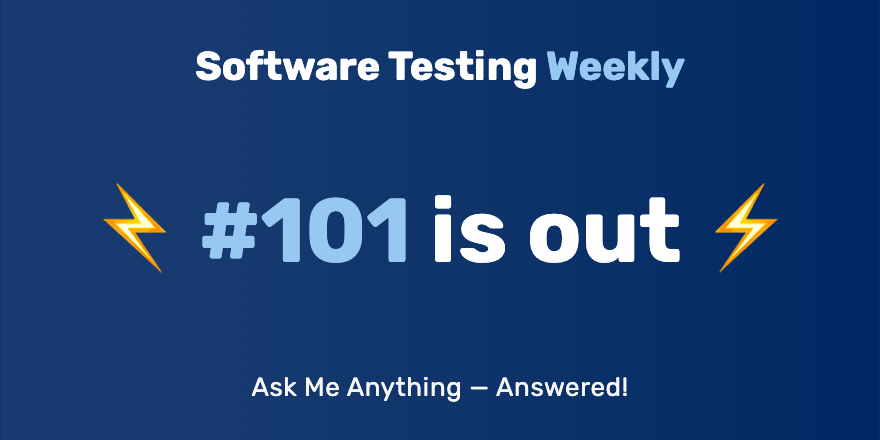 QANewsletter's tweet photo. Hey testers!

The 101st issue is out! 🙂
https://t.co/8xDugxs0np

Big thanks and congrats @TestAndAnalysis, @pplupo, @jeff_nyman, @cakehurstryan, @simon_tomes, @zhiminzhan, @blakenorrish, @theqalead, @BischoffDev, @dennmart, @NickGilbertSQE.

#SoftwareTesting #QA https://t.co/fL0UmCOS4x