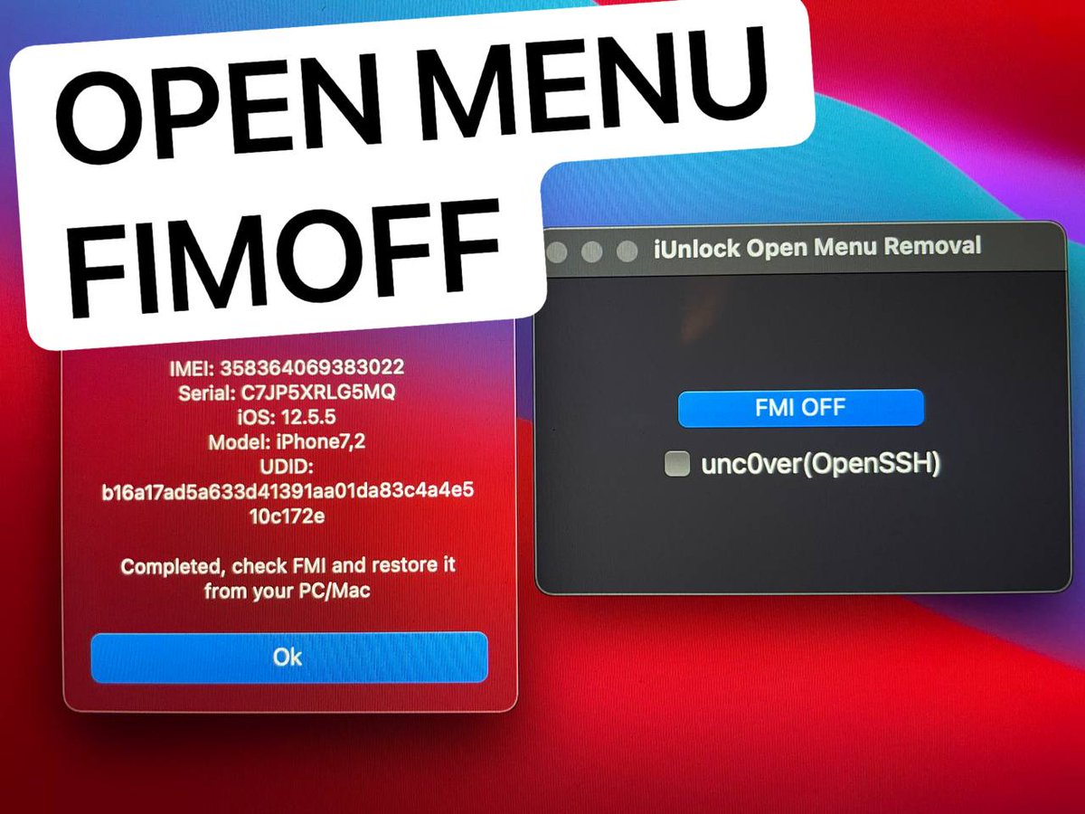IdeviceTool's tweet image. NEW TOOL / NEW METHOD / FMlOFF
Jailbreak Required #checkra1n #unc0ver #openmenu
myicloud.info/lu-team-iunloc…