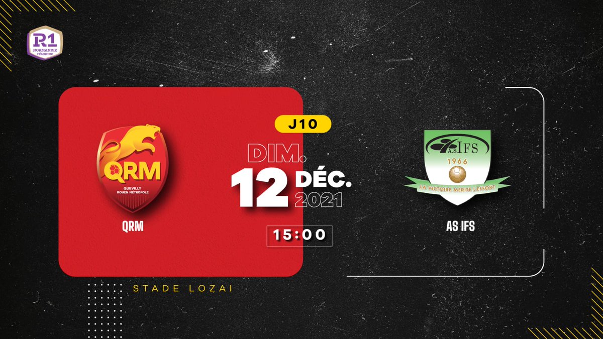 QRMFeminines's tweet image. 🔜 10ème journée de R1 ce dimanche pour nos 𝐬𝐞́𝐧𝐢𝐨𝐫𝐬, zoom sur l’adversaire ⤵️

🆚 AS IFS
🔢 13ème au classement
❌ Défaite 0-4 contre le SM Caen le week-end dernier

🏟 RDV à 15h demain au stade Lozai