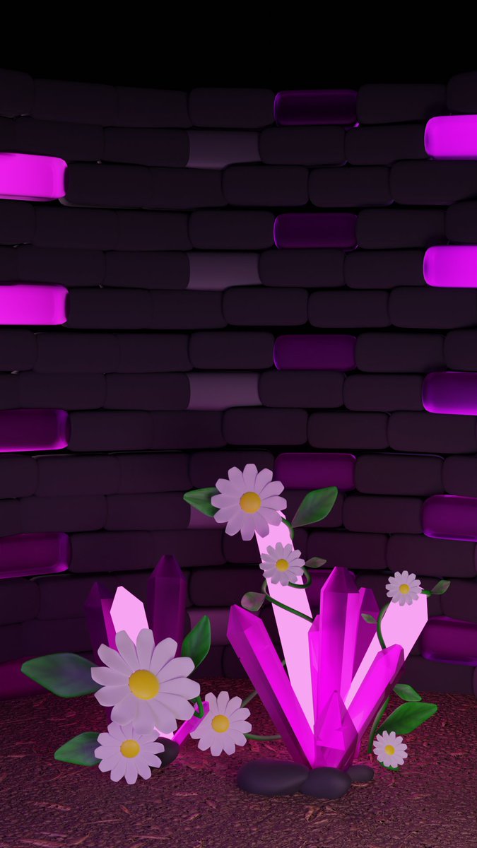 _z_vitamini's tweet photo. Daisy flowers and purple crystalls... I was make it by Blender 3D 
#Blender3D #lowpoly #blenderrender #crystall #Flowers #daisy #3dmodelleme https://t.co/X0qaYBeF5S