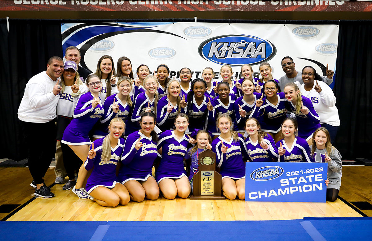 KHSAA's tweet photo. 2021-22 KHSAA State Competitive Cheer Championships - All-Girls Large Division Champion - Bowling Green

https://t.co/XIlSDlAYpr
@LesNicholson

#khscc https://t.co/0yc9HQtulZ