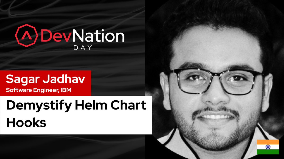 Explore the concept of Hooks in #Helm in the simplest form, along with a practical use case during #DevNationDay India with <a href="/SagarJadhv23/">Sagar Jadhav</a>. Register for this session and more. bit.ly/3HLM3zU