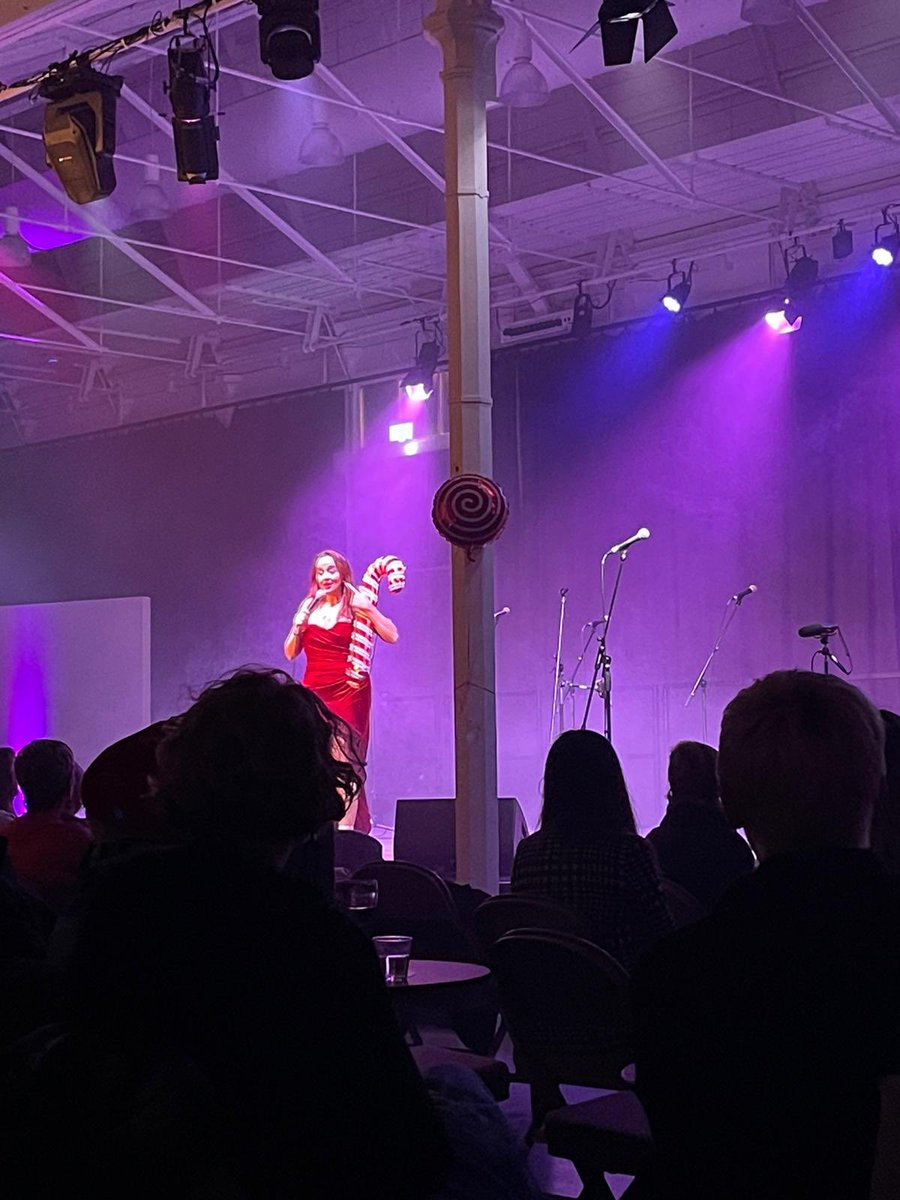 chloenelkin's tweet photo. We’re having a fabulous festive evening at @woolwich_works for Luisa Omielan’s Snog Fest Christmas Weekender! 🍭 https://t.co/7ls8ma7Tn3