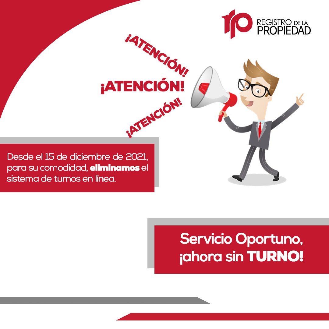rpcuenca's tweet photo. Registro de la Propiedad del Cantón Cuenca, comunica: desde el 15 de diciembre, eliminamos el sistema de turnos, para tu comodidad.. https://t.co/psf2wGwnO7
