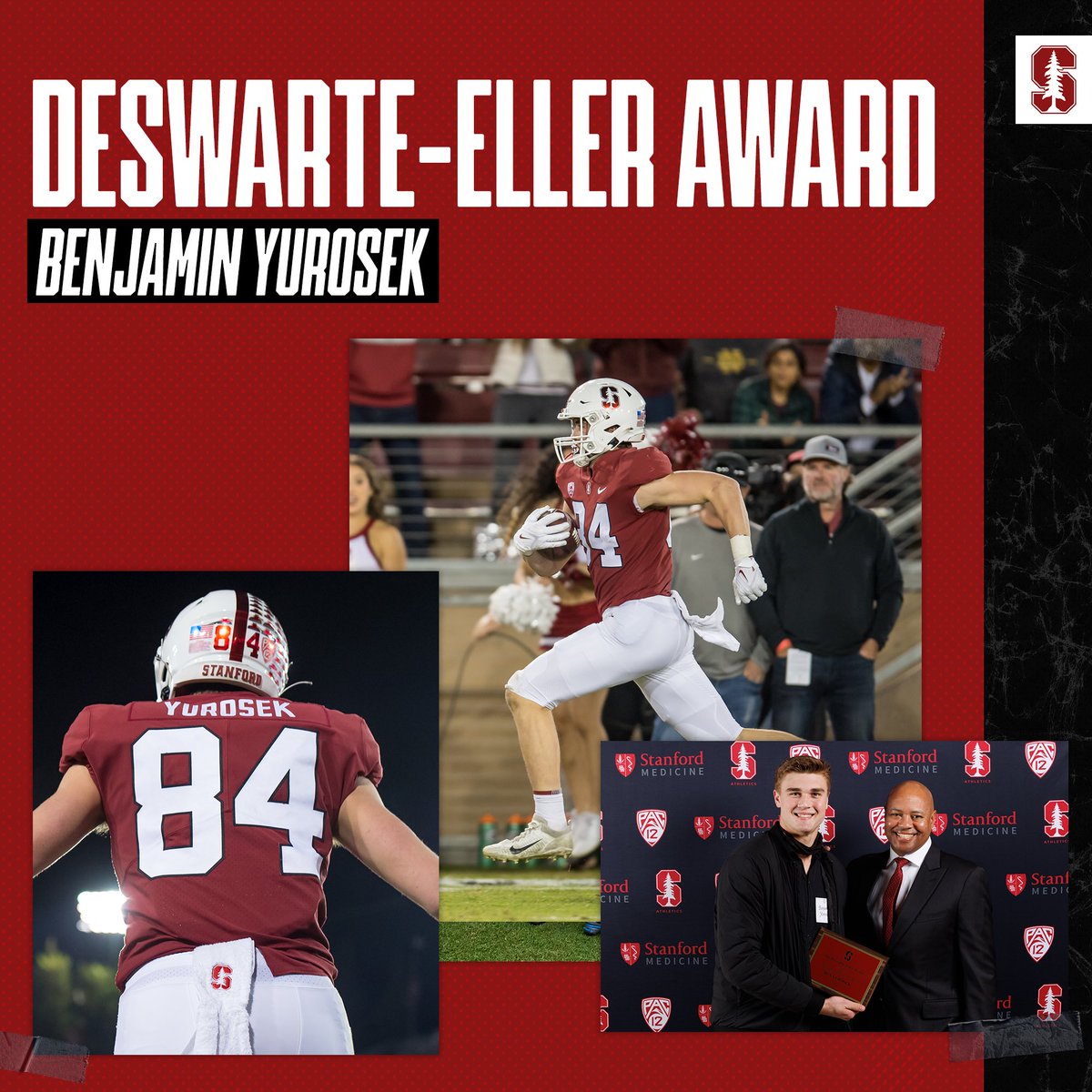 Congrats @BYurosek, our Deswarte-Eller Award winner as Most Outstanding Sophomore! #GoStanford