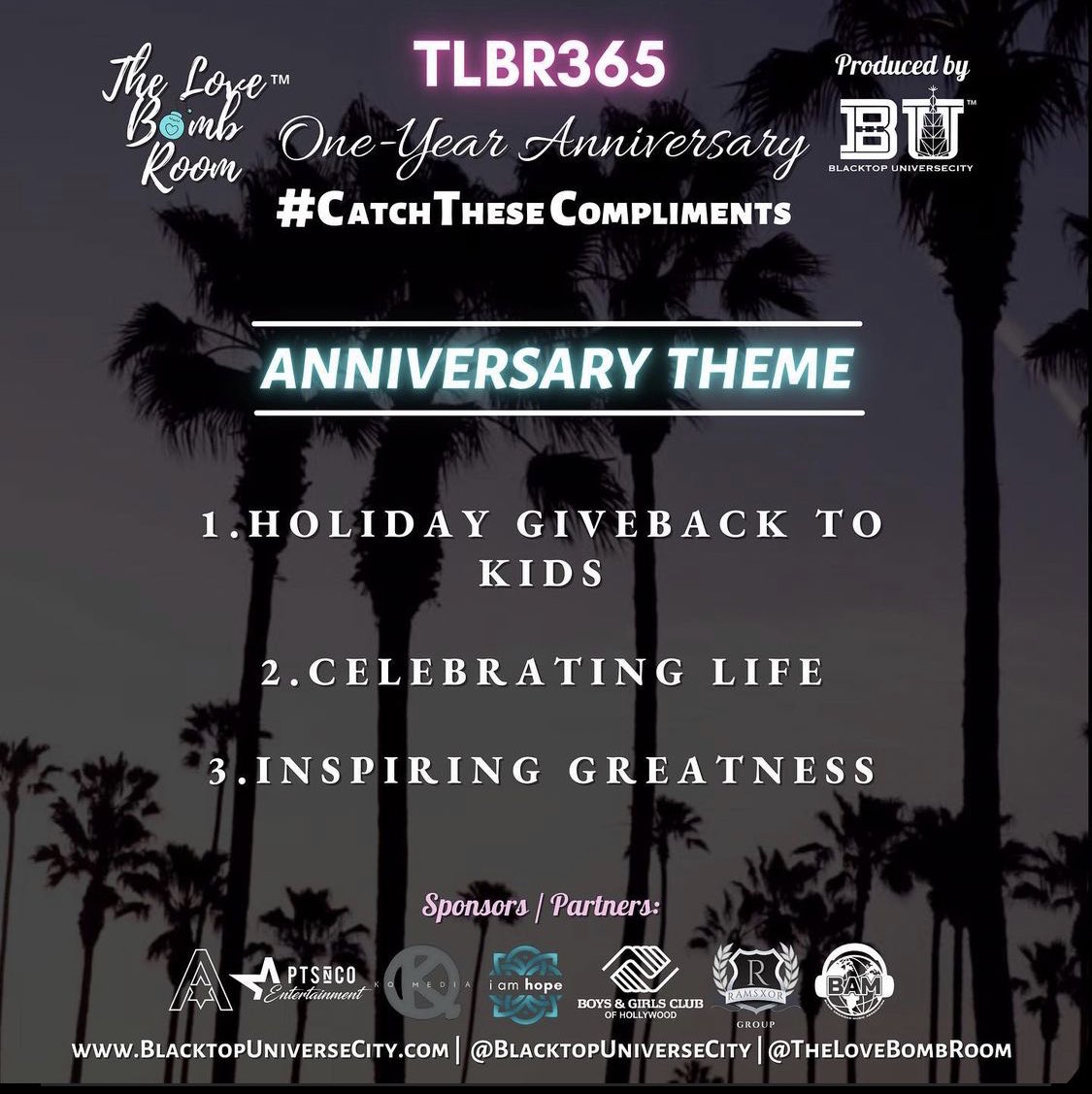GRAND_WOO_'s tweet photo. 1 year anniversary to @TheLoveBombRoom !
Live from LA.
Brought to you by @B_UniverseCity
Congrats to @bighanienergy !
#TheLoveBombRoom❤️💐
#TLBR #TLBR365 #BlacktopUniverseCity
#CatchTheseCompliments 🤲🏽 … https://t.co/dkJa8q52Jk
