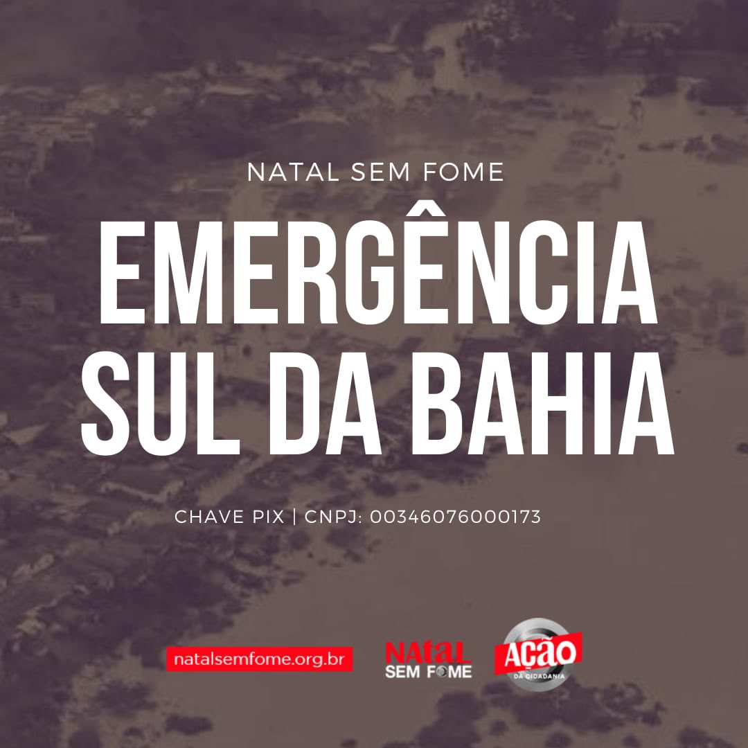 andretrig's tweet photo. 30 cidades do sul da Bahia devastadas por um ciclone tropical precisam de ajuda! A campanha Natal sem Fome prepara o envio de toneladas de alimentos p/a região.
Doe pelo PIX | CNPJ: 00346076000173 https://t.co/QPgOmrU87D https://t.co/VgbTnOX2uS