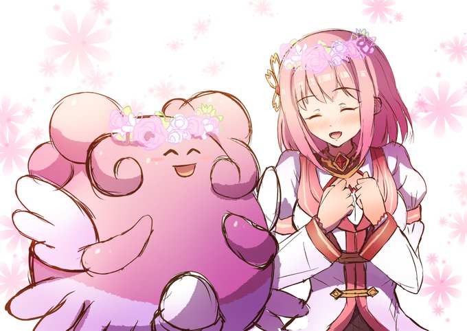 落書き ハピナス&amp;ユイ #プリコネR  #ポケモン 
あいじょうに みちあふれた ポケモン。 トレーナーと こころを かよわせた ラッキーだけが しんかできるという。 