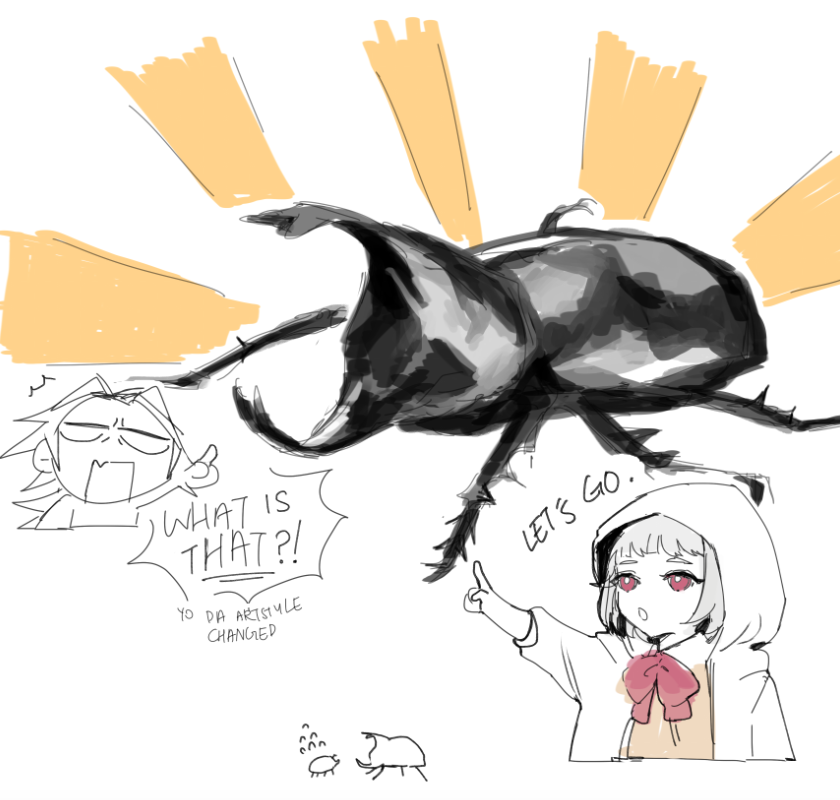 [genshin hs au] beetle battle / itto vs sayu 