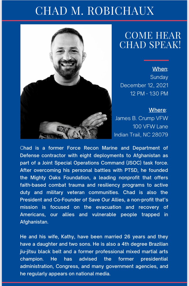 ziabooyah's tweet photo. Brothers and Sisters, please come join us at Save our Allies!!

We are lucky to have my honorable friend (CHAD M. ROBICHAUX) who has saved over 12,000 lives of our Afghan Interpreters and our Afghan allies lives. 
We appreciate him and his generosity. https://t.co/4GuBsvOCUL