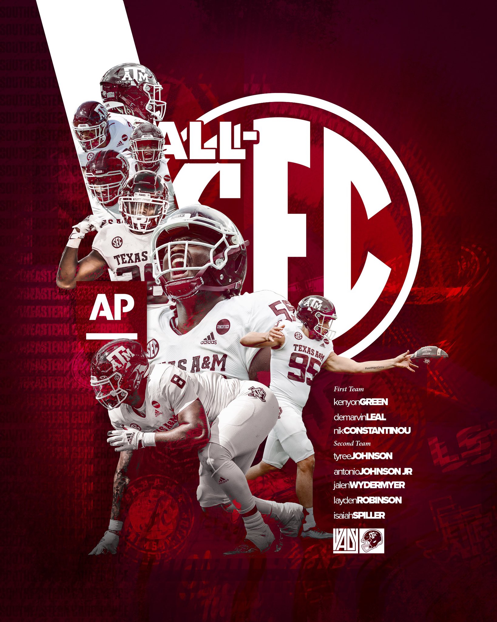 Texas A&M Football on Twitter "8️⃣ Aggies selected to the AP AllSEC