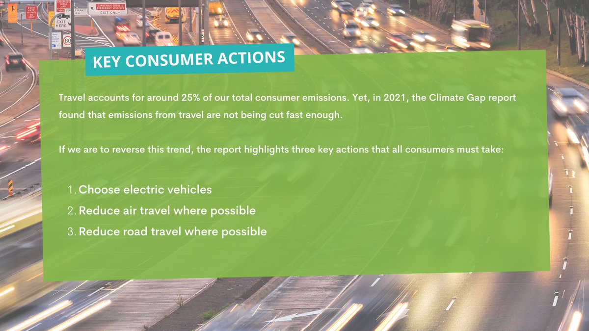 EC_magazine's tweet photo. Travel accounts for around 25% of our total consumer #emissions. However our #ClimateGapReport found, as with many other areas, that emissions from travel are not being cut fast enough. 
We explore they key actions consumers can take here:
https://t.co/5Cw8zTmvzd https://t.co/1XVaPTerXc