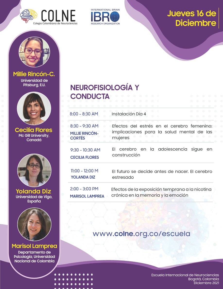 ColneColombia's tweet photo. Este lunes 13 de Diciembre iniciamos la Escuela Internacional de Neurociencias 2021, y queremos invitarte a ver todas las charlas en transmisión en vivo a través de Facebook Live en nuestro grupo del COLNE: https://t.co/qiaaXbSqQv. ¡Te esperamos! 😊 ---sigue en el hilo https://t.co/8C6bMp6fag