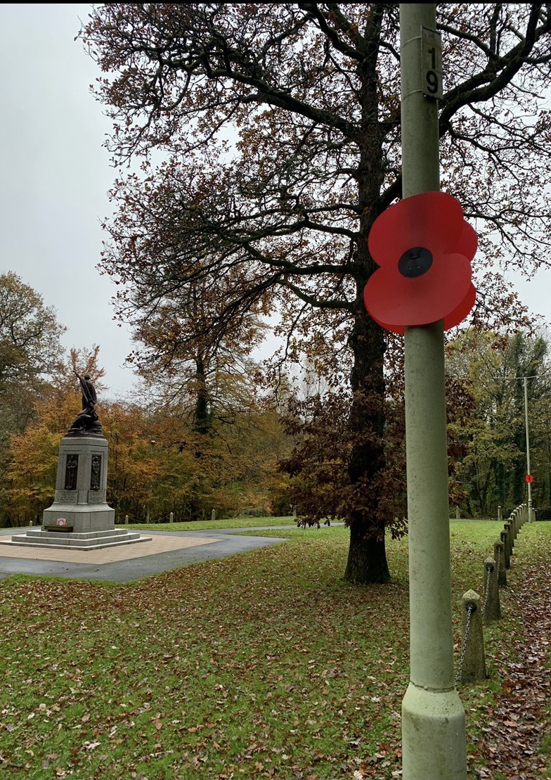 AndrewMorganRCT's tweet photo. In case anyone is wondering, we’ve now taken down the poppies around the Guto square area in Mountain Ash town centre. 

We’ve removed some but have left a few around the war memorial In Dyffryn wood, they will stay up while the rest will be stored for next year. https://t.co/E3FFUGYGB7