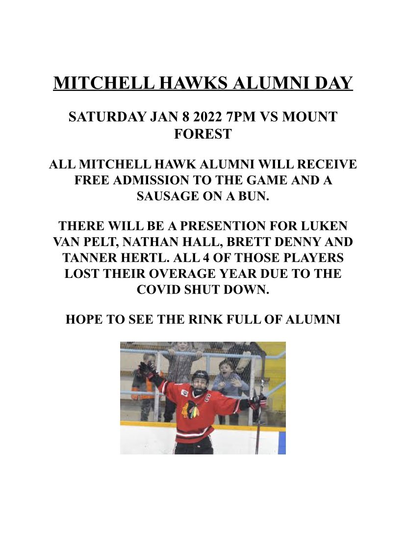 Mark your Calendars! Hope to see everyone out! #hawksalumni