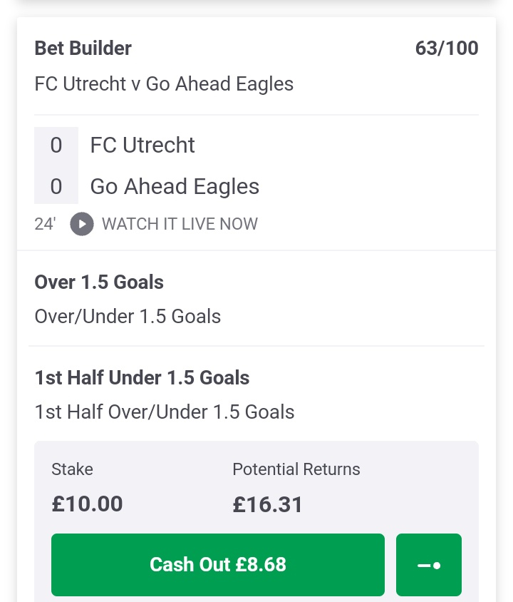 £10-£50 CHALLENGE | bet number ONE

INPLAY 
🇳🇱 HOLLAND eredivisie

Hit the ♥️ if following!!!