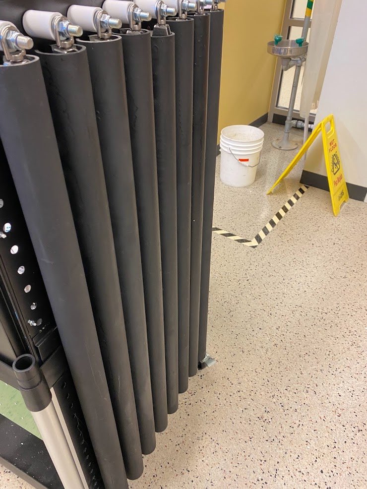 EpicsNs's tweet photo. The Bike Repair team this semester has completed the final designs for the wraparound table, pvc pipe tool storage system, excess tool storage system, and have made great progress on their interactive demonstration repairs as well. They expect to deliver early in Spring 2022 https://t.co/UTpP6h8i5Y