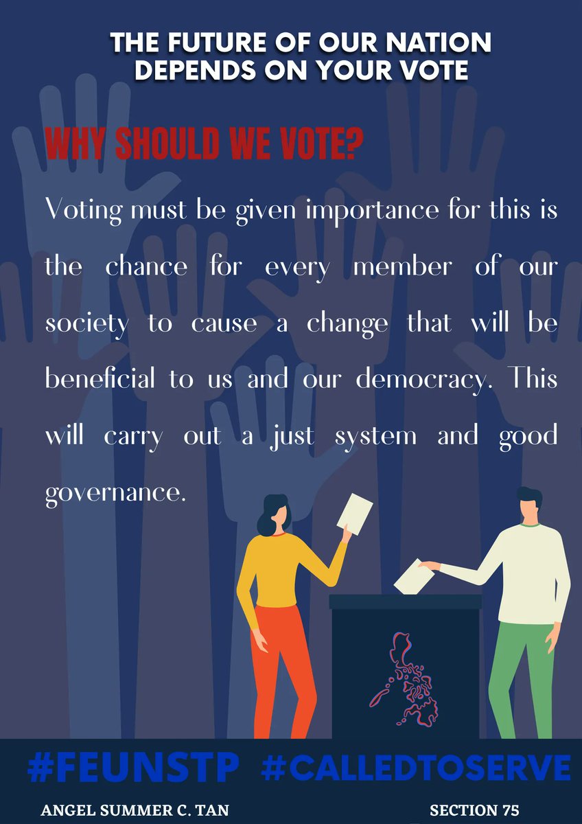 angelsummerrr's tweet photo. We are responsible for the change we want to see in this world. Let's vote wisely this upcoming election. ππ
#FEUNSTP
#CALLEDTOSERVE https://t.co/naxedVdvQa