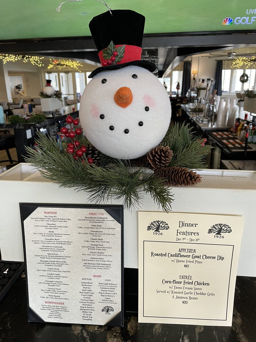 Hey, members. It’s all smiles around here. The power is back! The bar is open now. The kitchen will be ready in about an hour. Good college basketball games all day and acoustic music on the patio starting at 6p.