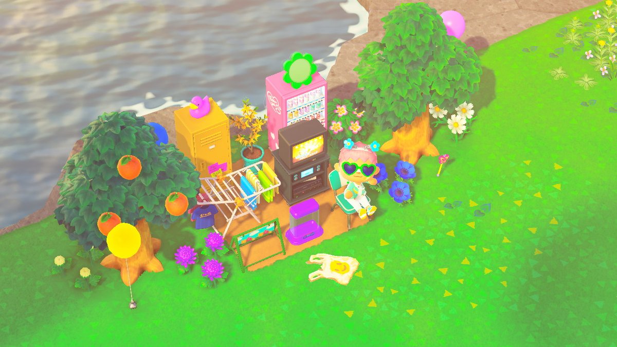 nathan_riv05's tweet photo. I am super late but I decided to join the first two themes of @WTRKN_acnh 3x3 challenge this is the first time I have posted my island on Twitter.#みんなの９マスクリエイト  see comment for information about the two builds. #AnimalCrossingDesigns https://t.co/vb1tIiQIZT