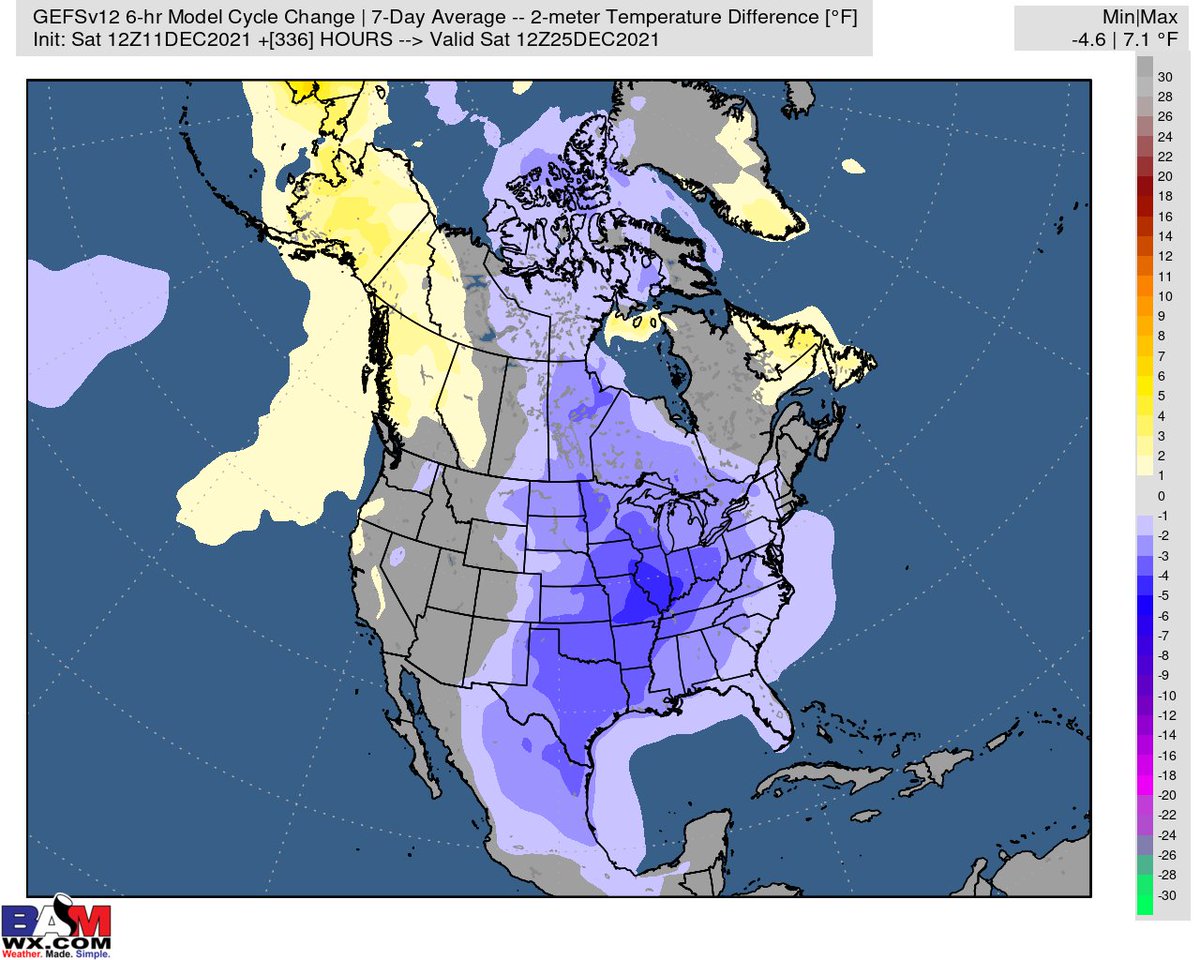 GriffMet's tweet image. Another step in the right direction as the 12z GEFS trended cooler for the week 2 period.  Lets see if the EPS can follow suit. 

#NatGas #OOTT #Energy
